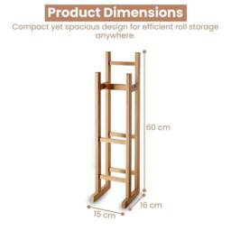 EONLION Bamboo Tissue Paper Roll Holder in Brown - thumbnail 2