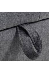 Garden Sanctuary Linen Splayed Armrest Storage Ottoman Bench Chaise in Dark Grey - thumbnail 7