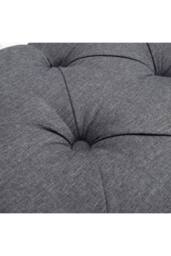 Garden Sanctuary Linen Splayed Armrest Storage Ottoman Bench Chaise in Dark Grey - thumbnail 8