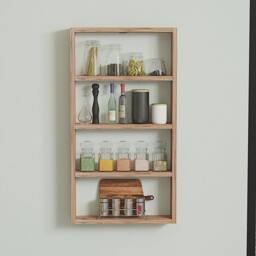 CALICOSY LYA 4-Shelf Wall Shelf, 80Cm High in Light Oak - thumbnail 4