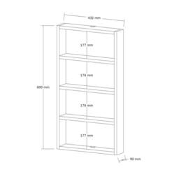 CALICOSY LYA 4-Shelf Wall Shelf, 80Cm High in Light Oak - thumbnail 5