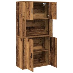 Berkfield Home Highboard Old Wood 80x33x150 cm Engineered Wood in Brown - Size: 80 x 33 x 150 cm - thumbnail 5