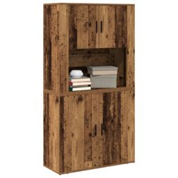 Berkfield Home Highboard Old Wood 80x33x150 cm Engineered Wood in Brown - Size: 80 x 33 x 150 cm - thumbnail 3