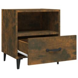 Berkfield Home Bedside Cabinets 2 pcs Smoked Oak Engineered Wood in Brown - thumbnail 6