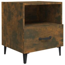 Berkfield Home Bedside Cabinets 2 pcs Smoked Oak Engineered Wood in Brown - thumbnail 3
