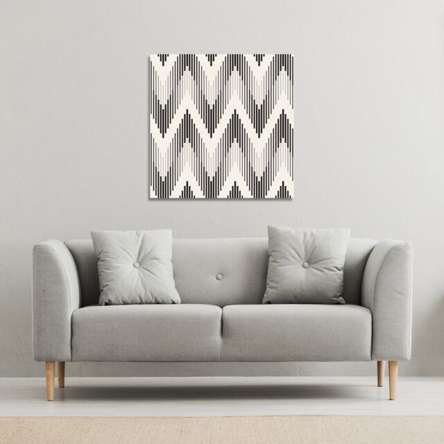 Benjamin Tate Design Geometric Zig Zag (Canvas Print) / 77 x 77 x 4cm in Natural - Size: 77 x 77 x 4 cm - image 1