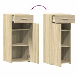 Berkfield Home Sideboard Sonoma Oak 40x42.5x93 cm Engineered Wood in Light Tan - thumbnail 7