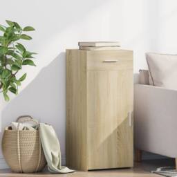 Berkfield Home Sideboard Sonoma Oak 40x42.5x93 cm Engineered Wood in Light Tan - thumbnail 2