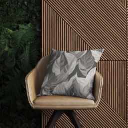 Warren Reed - Designer Grey Floral Leaves Outdoor Cushion - Size: 60 cm x 60 cm - thumbnail 2