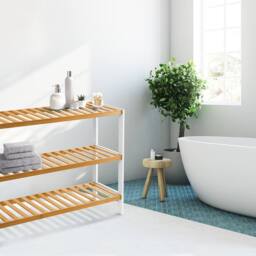 Keplin 3-Tier Bamboo Shoe Rack - Wooden Shoe Organiser with Large Capacity in Natural White - thumbnail 6