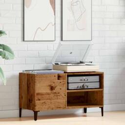 Berkfield Home Record Cabinet Old Wood 84.5x38x48 cm Engineered Wood in Brown - thumbnail 3
