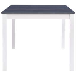 Berkfield Home Dining Table White & Grey 180x90x73 cm Pinewood - Size: 180 x 90 x 73 cm - thumbnail 3
