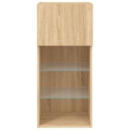 Berkfield Home TV Cabinet with LED Lights Sonoma Oak 40.5x30x90 cm in Brown - thumbnail 9