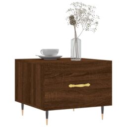 Berkfield Home Coffee Table Brown Oak 50x50x40 cm Engineered Wood - Size: 50 x 50 x 40 cm - thumbnail 3