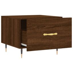 Berkfield Home Coffee Table Brown Oak 50x50x40 cm Engineered Wood - Size: 50 x 50 x 40 cm - thumbnail 6