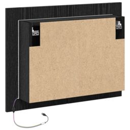Berkfield Home LED Bathroom Mirror Cabinet Black Oak 60x12x45 cm Engineered Wood - Size: 60 x 12 x 45 cm - thumbnail 7