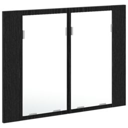 Berkfield Home LED Bathroom Mirror Cabinet Black Oak 60x12x45 cm Engineered Wood - Size: 60 x 12 x 45 cm - thumbnail 4