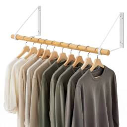 SPETLEK Wall Mounted Pipe Clothes Rail 1x in Natural - Size: Large - thumbnail 1