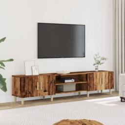 Berkfield Home TV Cabinet Old Wood 180x31.5x40 cm Engineered Wood in Brown - thumbnail 2