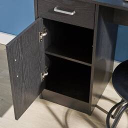 Home Source Tyler Desk 1 Drawer 1 Door Compact Computer Workstation Home Office in Black - thumbnail 5