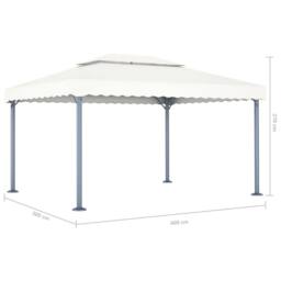Berkfield Home Gazebo 400x300 cm Cream Aluminium in Beige - thumbnail 5