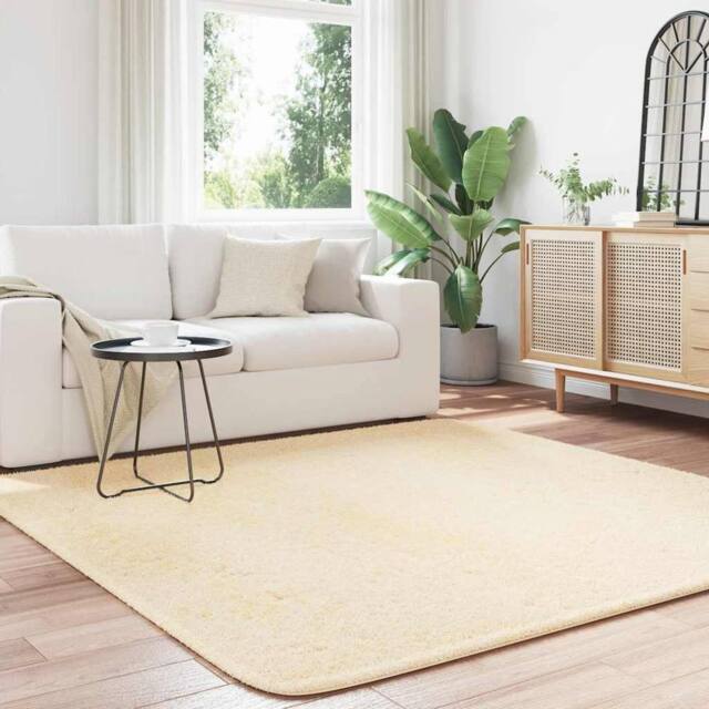 Berkfield Home Shaggy Rug High Pile NAVARRA Cream 200x200 cm Polyester - Size: Medium - image 1