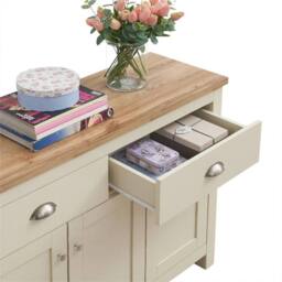 PAWNORA Living Room Furniture 3 Door Sideboard in Cream - thumbnail 5