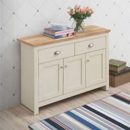 PAWNORA Living Room Furniture 3 Door Sideboard in Cream - thumbnail 6