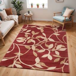 Livabliss Riley-Vintage Red Beige Brown Traditional Boho Living Dining Bedroom Rug in Dark Red - Size: 80 cm x 220 cm