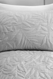 Serene 'Luana' Microfibre Pinsonic 3D Floral Design Duvet Cover Set in Silver - Size: Double - thumbnail 4