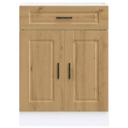 Berkfield Home Kitchen Base Cabinet¬†Porto Artisan Oak Engineered Wood in Brown - thumbnail 4