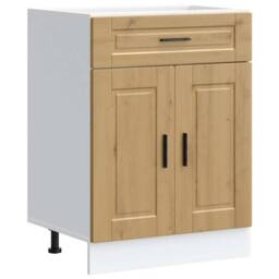 Berkfield Home Kitchen Base Cabinet¬†Porto Artisan Oak Engineered Wood in Brown - thumbnail 2