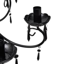 Berkfield Home Pendant Ceiling Lamp Elegant Chandelier Black 6 Bulb Sockets - thumbnail 3