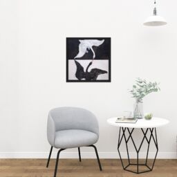 "Artery8 Wall Art Print Hilma Af Klint Group IX Suw The Swan No 1 Abstract Square Framed Picture 16X16 Inch in Black - Size: W16"" x H16""" - thumbnail 2