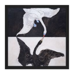 "Artery8 Wall Art Print Hilma Af Klint Group IX Suw The Swan No 1 Abstract Square Framed Picture 16X16 Inch in Black - Size: W16"" x H16""" - thumbnail 1