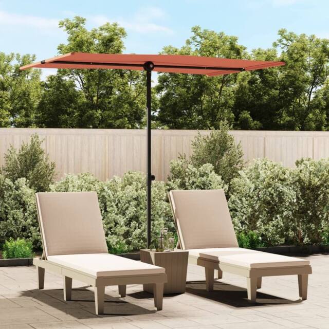 Berkfield Home Outdoor Parasol with Aluminium Pole 2x1.5 m Terracotta in Brown - image 1