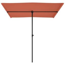 Berkfield Home Outdoor Parasol with Aluminium Pole 2x1.5 m Terracotta in Brown - thumbnail 4
