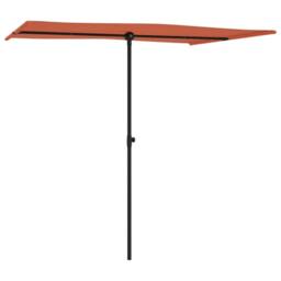 Berkfield Home Outdoor Parasol with Aluminium Pole 2x1.5 m Terracotta in Brown - thumbnail 3
