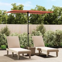 Berkfield Home Outdoor Parasol with Aluminium Pole 2x1.5 m Terracotta in Brown - thumbnail 1