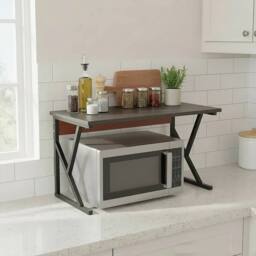 KORVIXA Black Office Printer Stand Storage Wood Shelf - Size: 100 cm