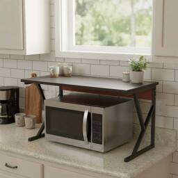 KORVIXA Black Office Printer Stand Storage Wood Shelf - Size: 100 cm - thumbnail 3