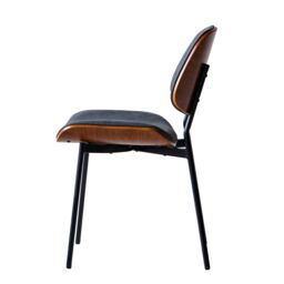 Nordlys Set of 2 Industrial Metal Wood Dining Chairs in Black - thumbnail 9