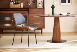 Nordlys Set of 2 Industrial Metal Wood Dining Chairs in Black - thumbnail 6