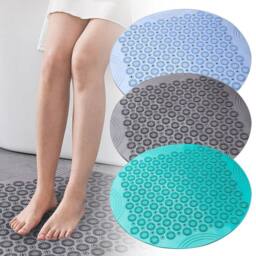 Kelvenix grey Round Non-Slip Bathtub Mat PVC Safety Shower - thumbnail 4