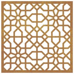 Berkfield Home Garden Wall Decoration 55x55 cm Corten Steel Moorish Design in Brown - thumbnail 4