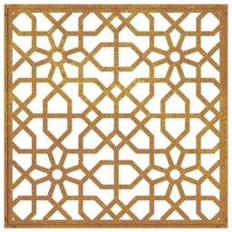 Berkfield Home Garden Wall Decoration 55x55 cm Corten Steel Moorish Design in Brown - thumbnail 5