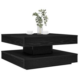 Berkfield Home Coffee Table 360-Degree Rotatable Black 70x70x34.5 cm - thumbnail 1