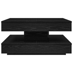 Berkfield Home Coffee Table 360-Degree Rotatable Black 70x70x34.5 cm - thumbnail 5