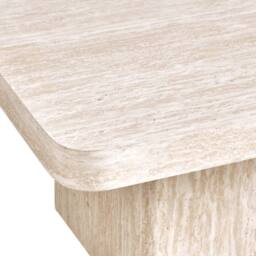 Wyld and Coco Stone-Top Square Coffee Table Beige MDF Base 80x80 cm - thumbnail 5