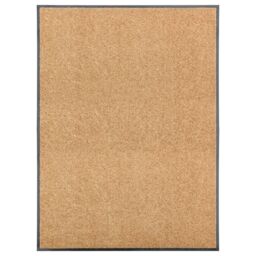 Berkfield Home Doormat Washable Cream 90x120 cm - thumbnail 1